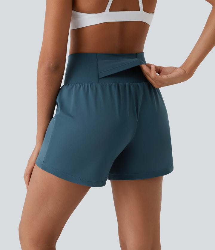 Gayle | 2-in-1 Yoga-Shorts mit hoher Taille, Gesäßtasche und Seitentasche