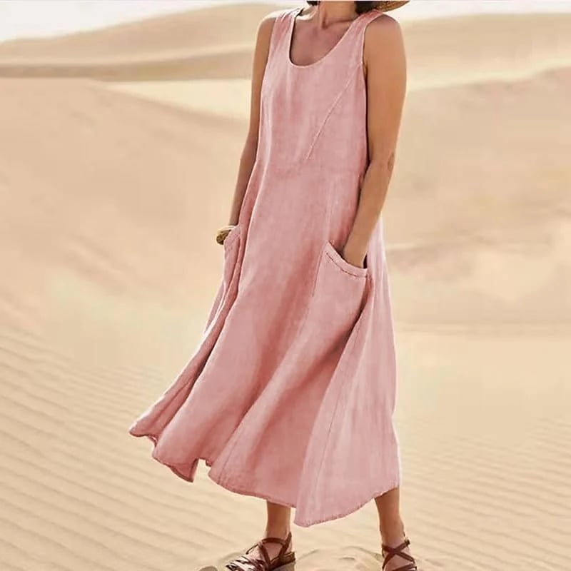 Entice - Ärmelloses Kleid mit Taschen aus Baumwolle und für Frauen