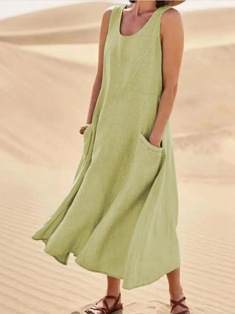 Entice - Ärmelloses Kleid mit Taschen aus Baumwolle und für Frauen