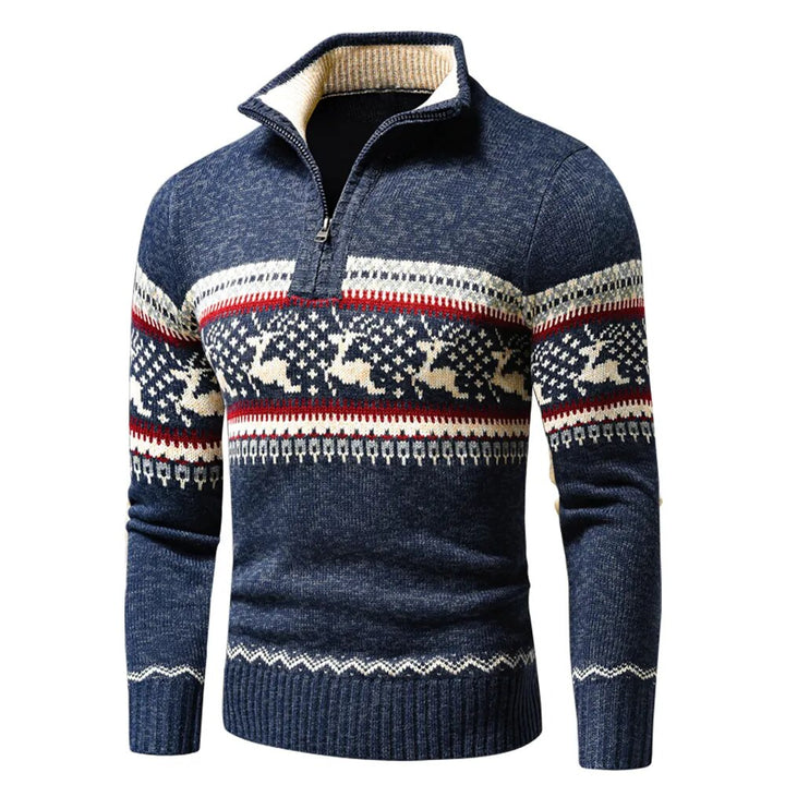 Carter™ - Weihnachtsmuster Pullover-Weste mit Reißverschluss